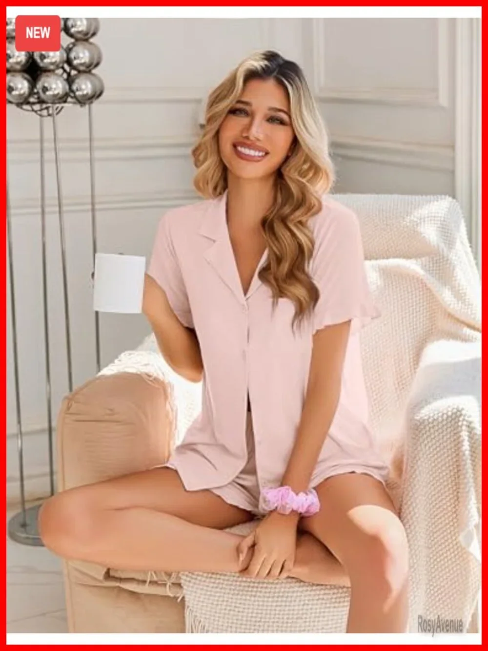 Button Down Pajama Set Ruffle Short Sleeve Lounge Set Sleepwear